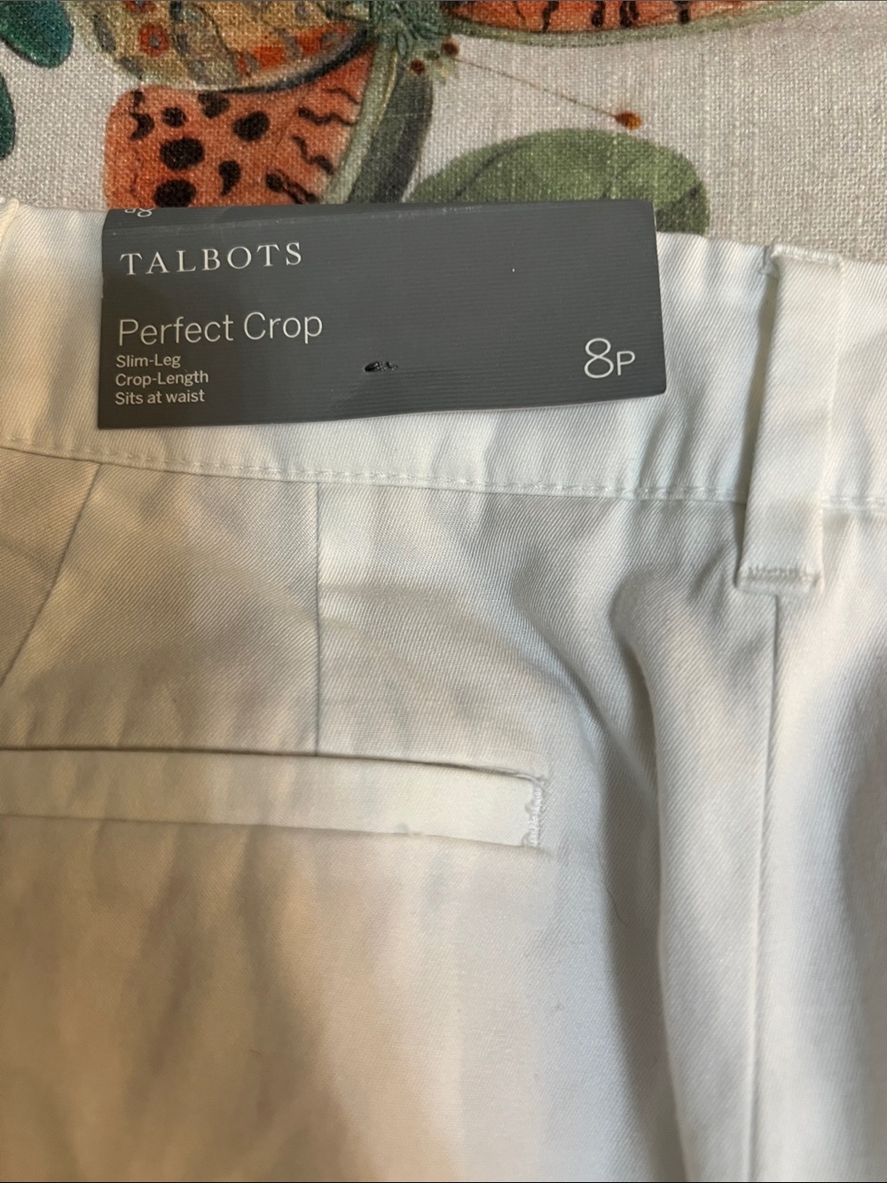 Talbots White Slim Leg Women's Perfect Crop Pant - Picture 7 of 9
